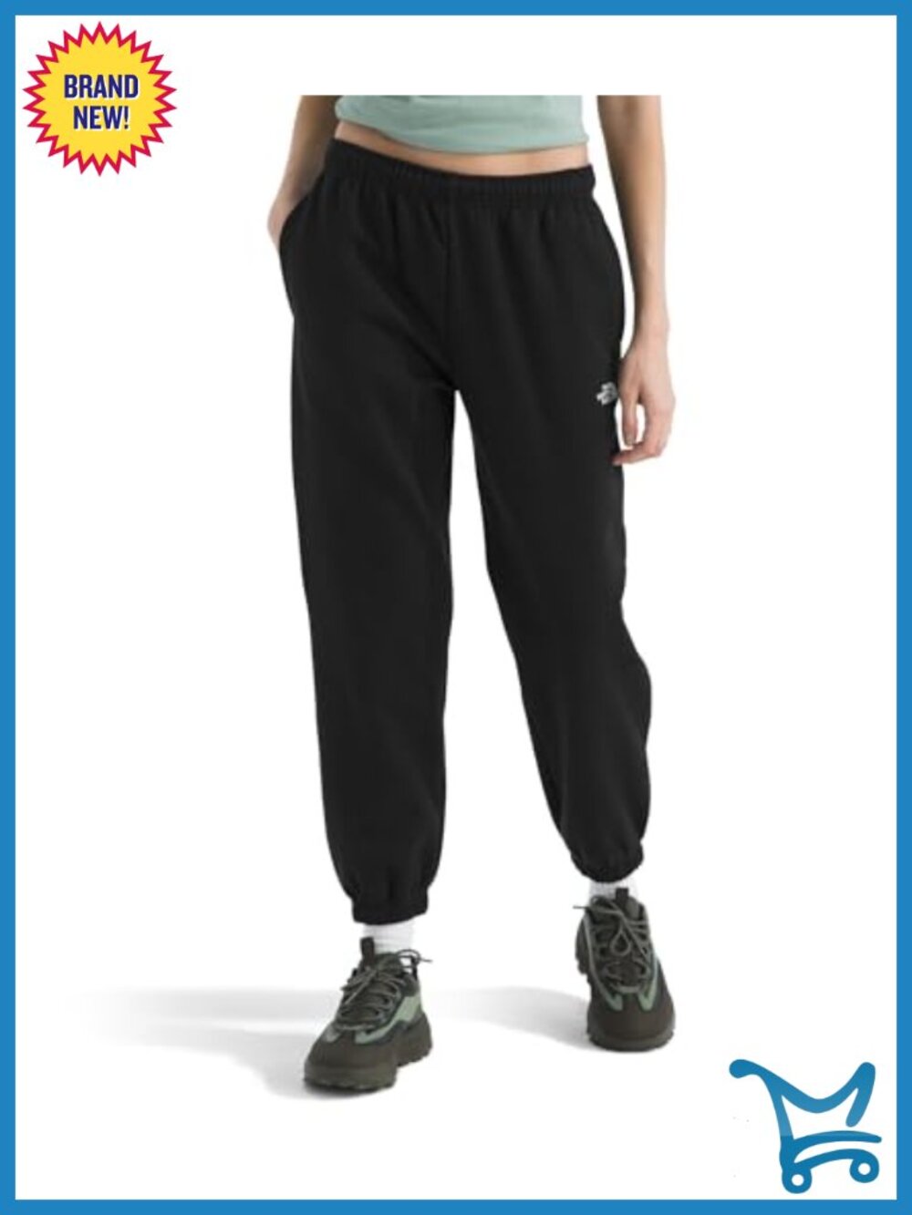 Cotton Blend Straight Leg Sweatpants Mid Rise Elastic Waist